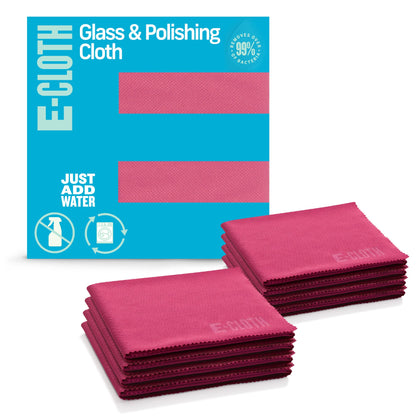 E-Cloth Glass & Polishing Cloth - Reusable & Durable Glass Cleaner - 4 Pack