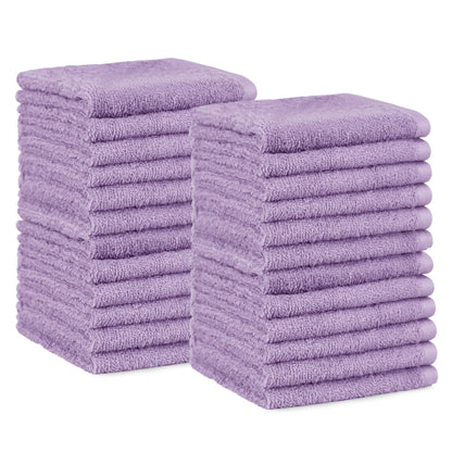 Amazon Basics Fast Drying Cotton Washcloths for Bathroom, Machine Washable, Soft and Highly Absorbent, 12 x 12 in, White, 24-Pack