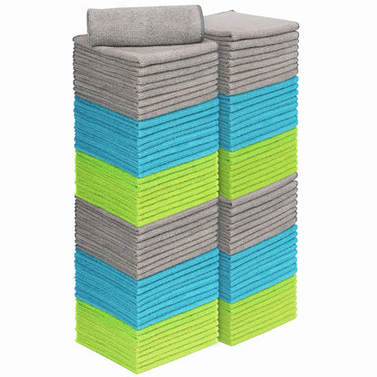 AIDEA White Microfiber Cleaning Cloth-12PK, Cleaning Rags 12"x 12" Reusable