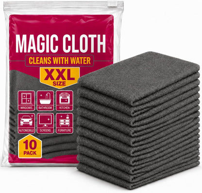 10Pcs Magic Cleaning Cloth, Streak-Free in One Wipe with Water Only(XXL)