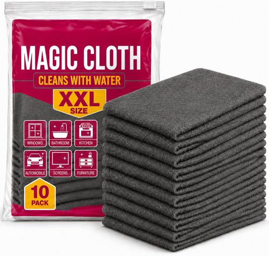10Pcs Magic Cleaning Cloth, Streak-Free in One Wipe with Water Only(XXL)
