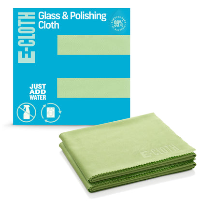 E-Cloth Glass & Polishing Cloth - Reusable & Durable Glass Cleaner - 4 Pack