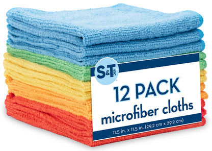 S&T INC. Microfiber Cleaning Cloth, 25 Pack, 11.5" x 11.5"