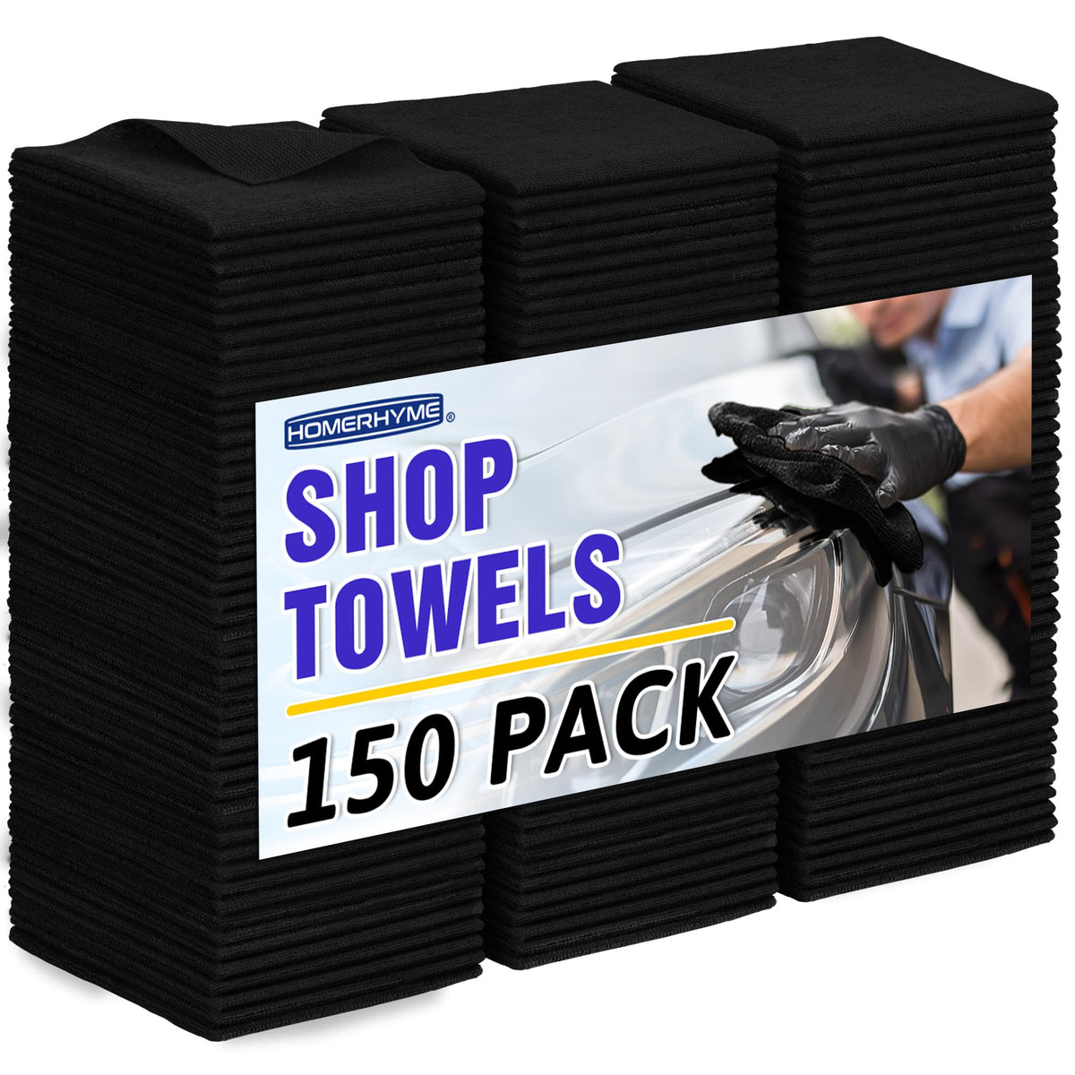 Microfiber Cleaning Cloth, 100 Pack Cleaning Rags Microfiber Towel Bulk Absorbent Lint-Free Wash Cloths, All-Purpose Shop Towels for Cars, Automotive, Garage, Home & Kitchen 11.5"*11.5"