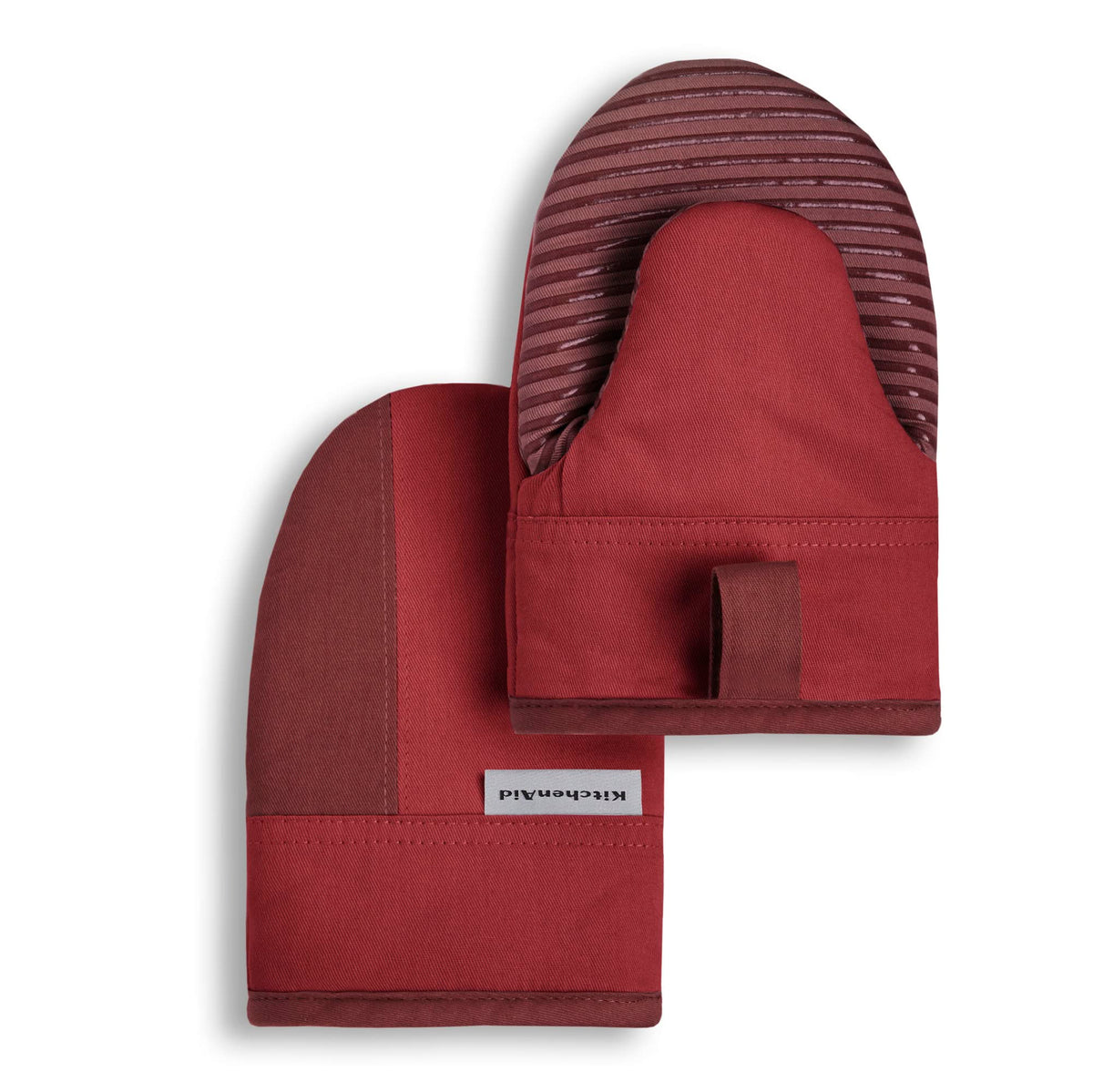 KitchenAid Beacon Two-Tone Non-Slip Mini Oven Mitt Set, Milkshake Tan/Beige, 5.5"x8", 2 Piece