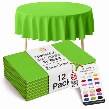 Exquisite Ivory Plastic Table Cloth Disposable 12 Pack, 54 x 108 Inch
