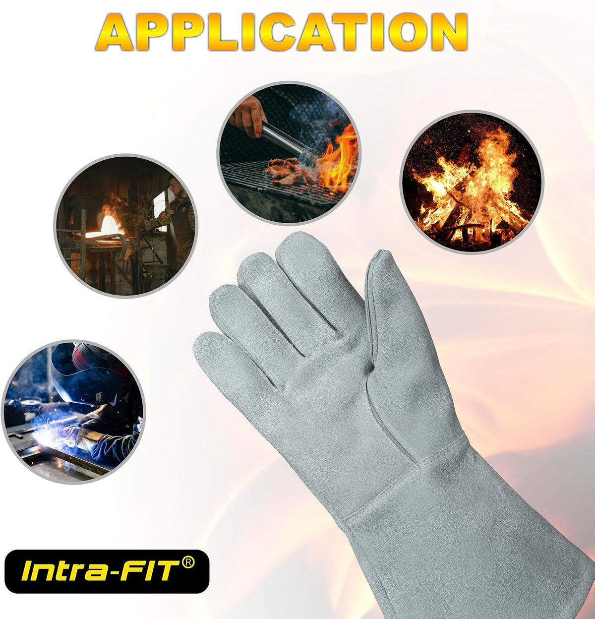 Heat Resistant Leather Gloves, Foundry & Kiln