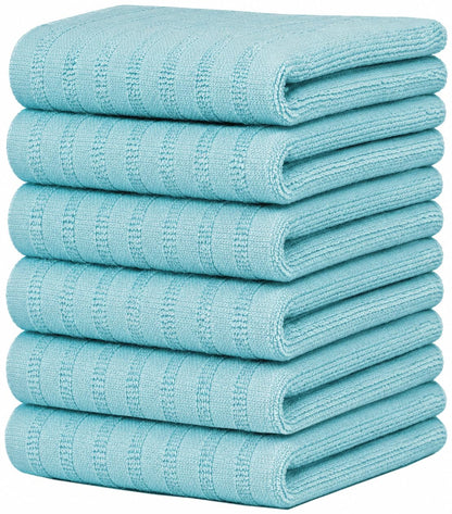 Premium Kitchen Towels 6 Pack 100% Cotton, 20"x28" Dish Towels - Grey