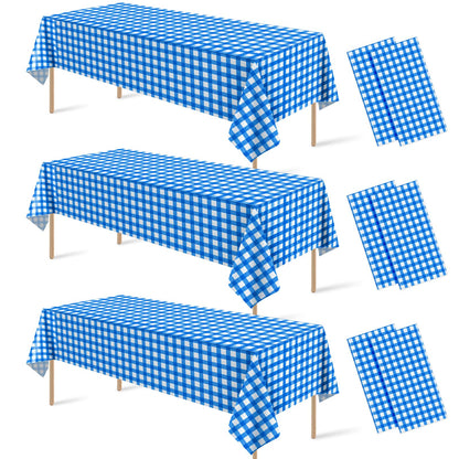 6 Pcs Sage Green Gingham Tablecloths, Checkered Table Covers 54 x 108 Inch