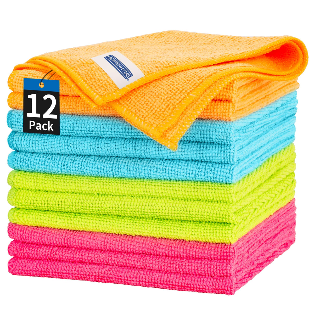 Microfiber Cleaning Cloth, 100 Pack Cleaning Rags Microfiber Towel Bulk Absorbent Lint-Free Wash Cloths, All-Purpose Shop Towels for Cars, Automotive, Garage, Home & Kitchen 11.5"*11.5"