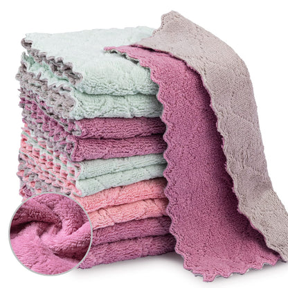 Bessrung 20 Pack Kitchen Dish Cloths Absorbent Microfiber Cleaning Cloth
