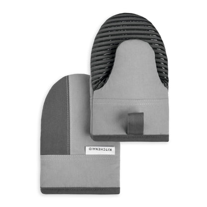KitchenAid Beacon Two-Tone Non-Slip Mini Oven Mitt Set, Milkshake Tan/Beige, 5.5"x8", 2 Piece