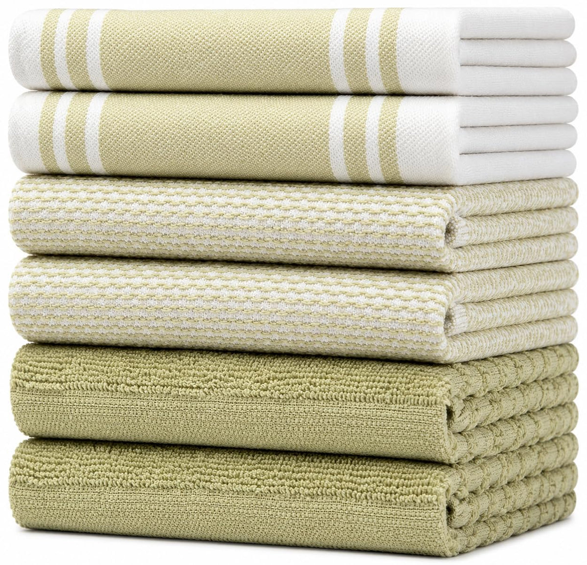 Premium Kitchen Towels 6 Pack 100% Cotton, 20"x28" Dish Towels - Grey