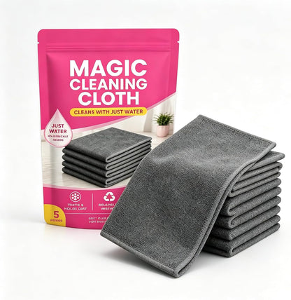 5Pcs Thickened Magic Cleaning Cloth Reuseable, Microfiber Cleaning Cloth