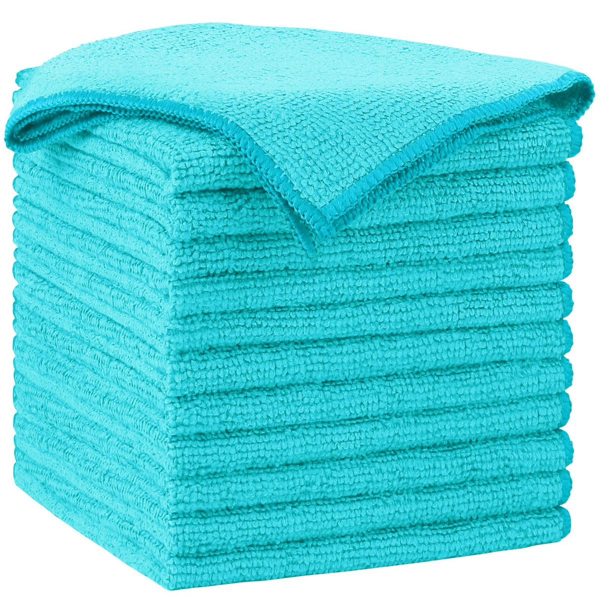 AIDEA White Microfiber Cleaning Cloth-12PK, Cleaning Rags 12"x 12" Reusable
