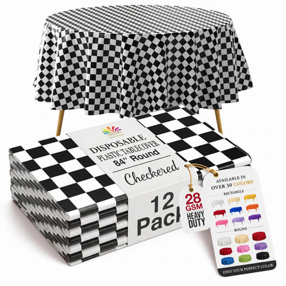 Exquisite Ivory Plastic Table Cloth Disposable 12 Pack, 54 x 108 Inch