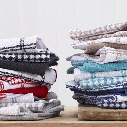 T-Fal Premium Waffle Dish Cloths: Highly Absorbent, Super Soft Long Lasting - 100% Cotton, 12"x13" Towel for Cleaning & Drying, (4-Pack), Sand