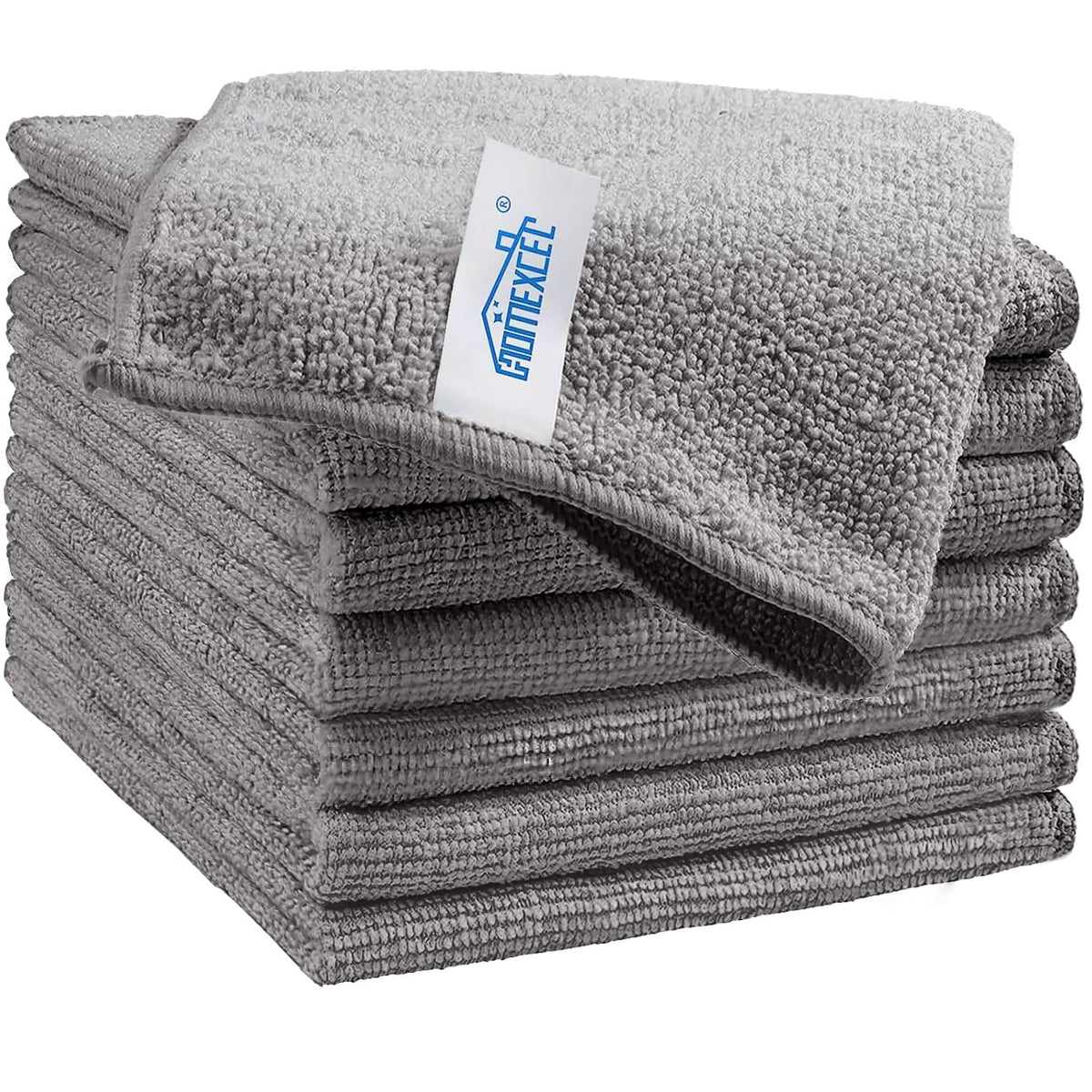 HOMEXCEL 8PK Microfiber Cleaning Cloth, Cleaning Rags for Home, 11.5x11.5in