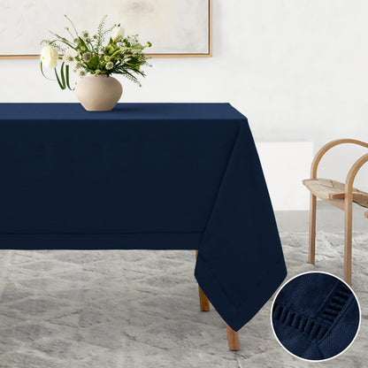 Linen World Linen Tablecloth,100% French Linen Natural Tablecloth 132" x 90" Inch,Washable Rectangular Tablecloth for Dining,Outdoor,Weddings and Restaurants,Decorative Thanksgiving Christmas