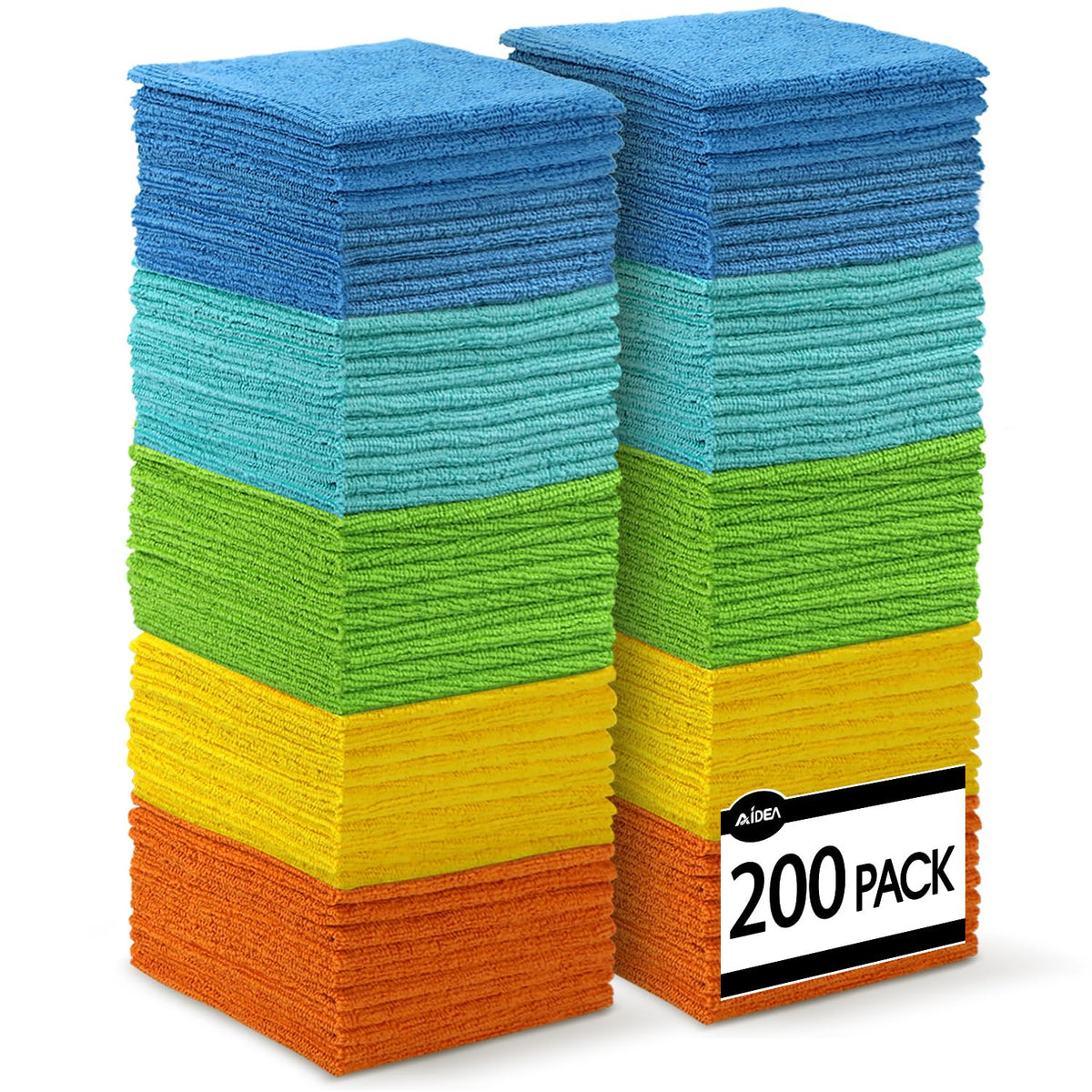 AIDEA Microfiber Cleaning Cloth-50PK, Microfiber Towels for Cars, 12"×12"