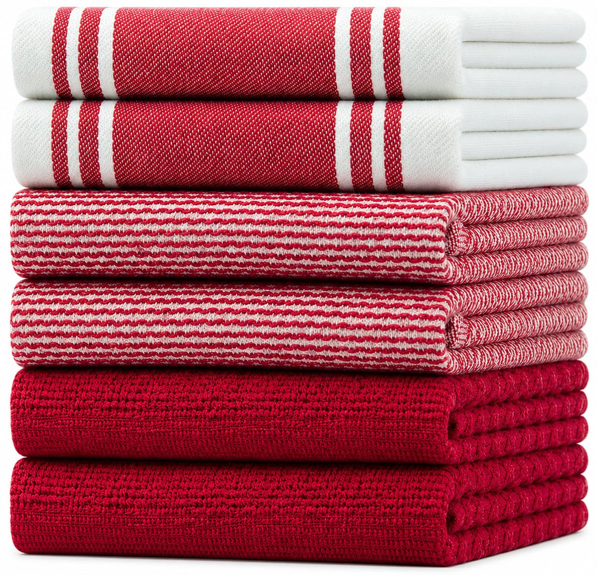 Premium Kitchen Towels 6 Pack 100% Cotton, 20"x28" Dish Towels - Grey