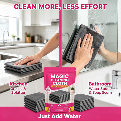 5Pcs Thickened Magic Cleaning Cloth Reuseable, Microfiber Cleaning Cloth