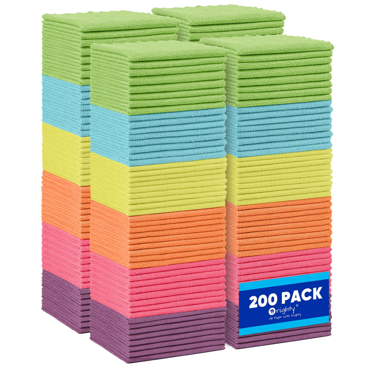 Orighty Microfiber Cleaning Cloth - 24 Pack, Cleaning Rags 12x11 inch