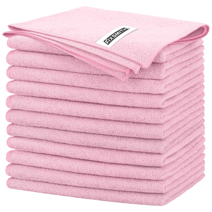 FIXSMITH Microfiber Cleaning Cloth - Pack of 8, Size: 12 x 16 in, Multi-Functional Cleaning Towels, Highly Absorbent Cleaning Rags, Lint-Free, Streak-Free Cleaning Cloths for Car Kitchen Home