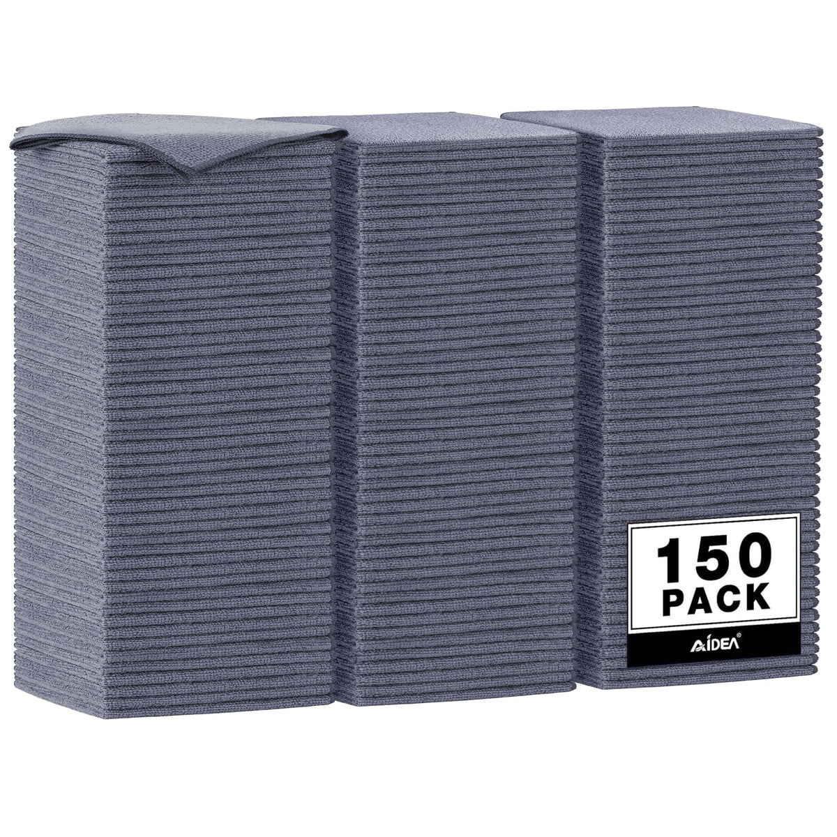 AIDEA Microfiber Cleaning Cloth Blue-50PK,Microfiber Towels for Cars 12×12"