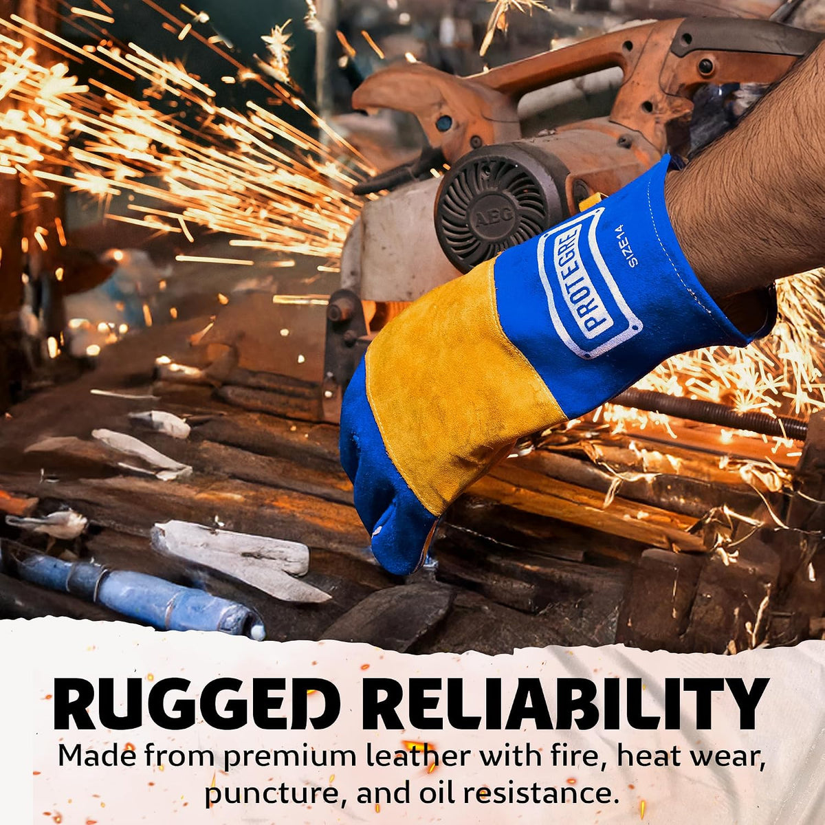 Welding Gloves 16” – 932°F Heat Resistant Leather Gloves with Kevlar – Heavy Duty BBQ & Cooking Gloves for Grill, Oven, Stove, Fireplace, Welding, Forge, MIG, TIG & High Heat Protection