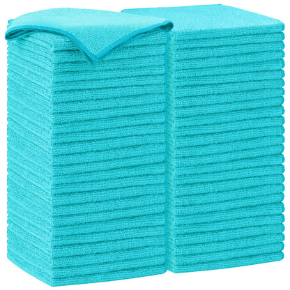 AIDEA White Microfiber Cleaning Cloth 50PK, Absorbent Cleaning Rags 12"x12"