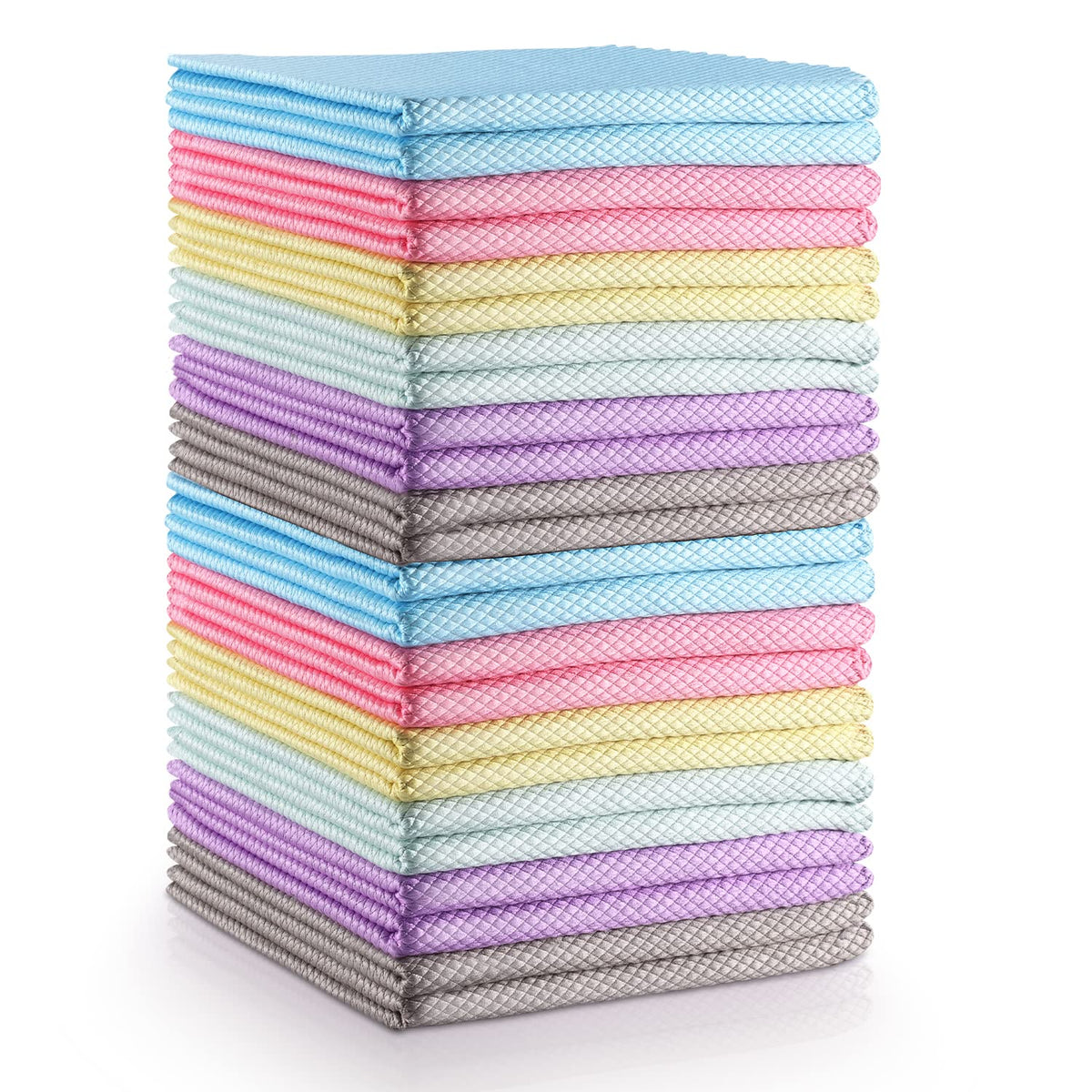 Fish Scale Streak Free Magic Glass Window Car Mirror Microfiber Cleaning Cloth Cleaner Cloths,Lint Free Stainless Steel Windshield Shower Cleaning Cloth,Miracle Polishing Towels Shiny Wipes,Pack 6,Mix