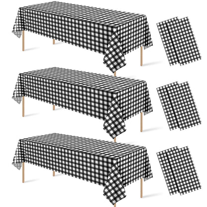 6 Pcs Sage Green Gingham Tablecloths, Checkered Table Covers 54 x 108 Inch