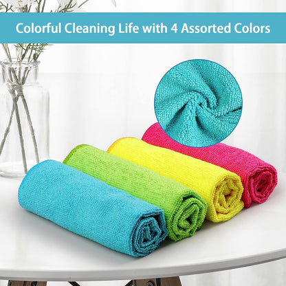 HOMEXCEL 8PK Microfiber Cleaning Cloth, Cleaning Rags for Home, 11.5x11.5in