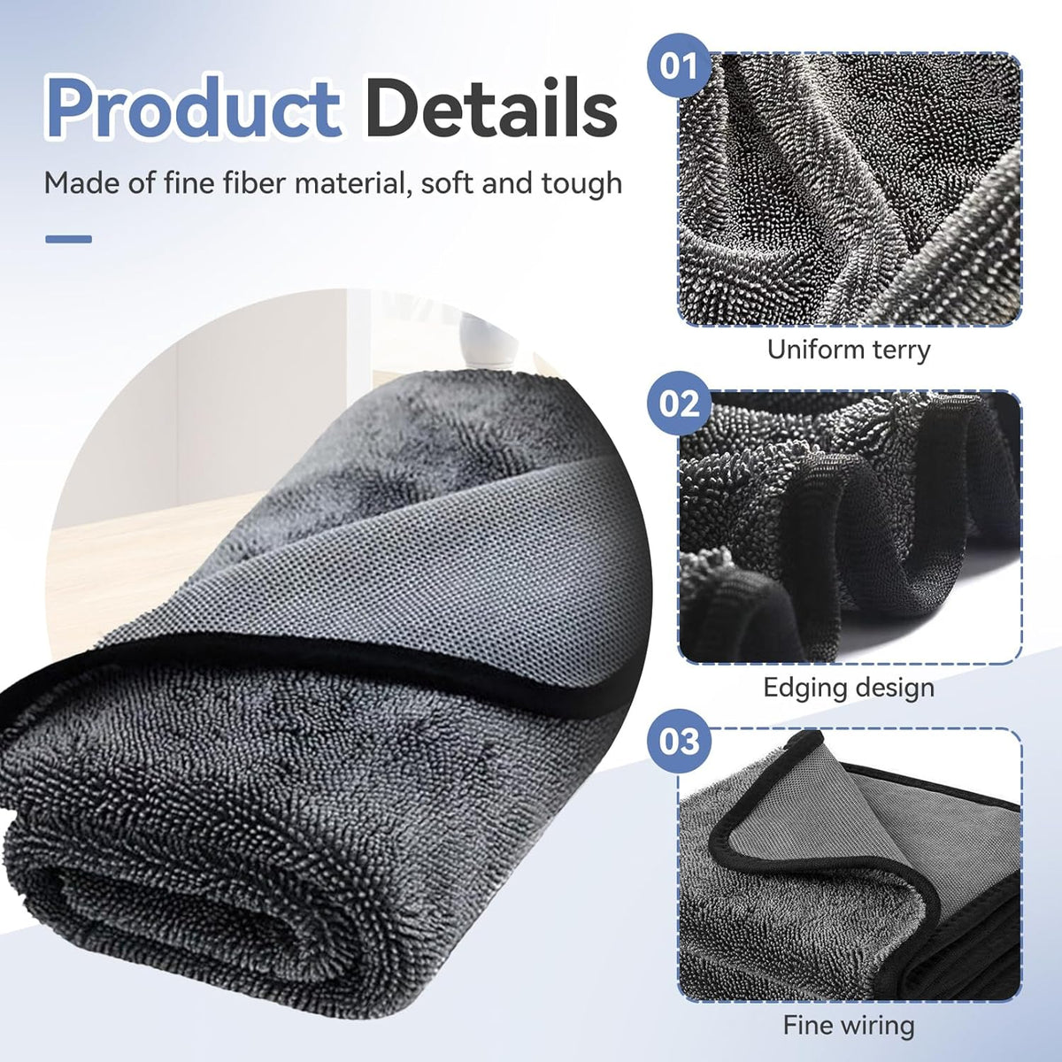 Shiny Cleaning Wipes Shower Cleaning Cloths- 3pcs Super Absorbent Microfiber Bath Towels for Effortless Cleaning of Windows, Bathroom, Car & Home Toilet - Shiny Cleaning Wipes（15.7x23.6in