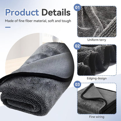 Shiny Cleaning Wipes Shower Cleaning Cloths- 3pcs Super Absorbent Microfiber Bath Towels for Effortless Cleaning of Windows, Bathroom, Car & Home Toilet - Shiny Cleaning Wipes（15.7x23.6in
