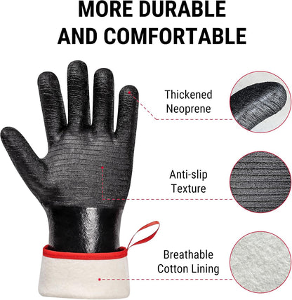 TempPro 932°F Heat Resistant BBQ Gloves, 14" Waterproof Oven & Grill Gloves