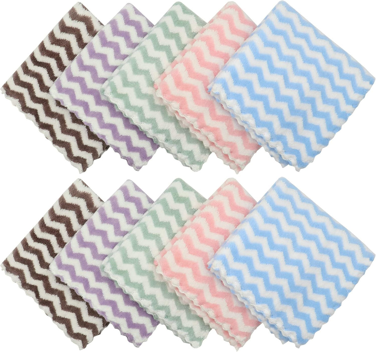 Microfiber Cleaning Cloth, 10 Pack Microfiber Rags,12”x12”,Mix Color