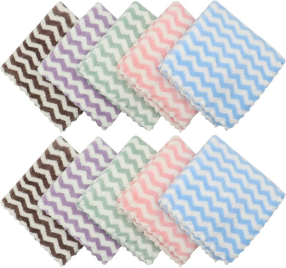 Microfiber Cleaning Cloth, 10 Pack Microfiber Rags,12”x12”,Mix Color