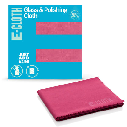 E-Cloth Glass & Polishing Cloth - Reusable & Durable Glass Cleaner - 4 Pack
