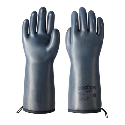 COOLJOB Heat Resistant Oven Gloves, Waterproof BBQ Mitts, Blue, Large