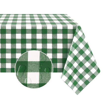 Romanstile Gingham Vinyl Tablecloth, Rectangle 54 x 78, Light Blue
