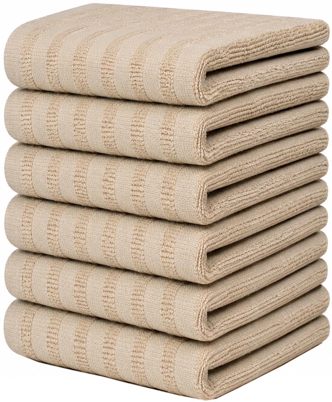 Premium Kitchen Towels 6 Pack 100% Cotton, 20"x28" Dish Towels - Grey