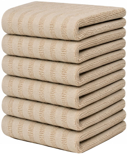 Premium Kitchen Towels 6 Pack 100% Cotton, 20"x28" Dish Towels - Grey