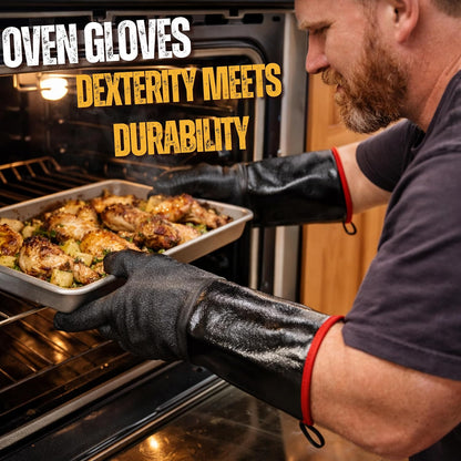 Grill Heat Aid 932°F High Heat Resistant BBQ Grill Gloves Neoprene Mitt 14"