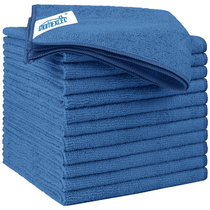 HOMEXCEL White Microfiber Cleaning Cloth 12 Pack, 12.5 x 12.5 inch Microfiber Towels for Cars, Ultra Absorbent Car Washing Cloth, Lint Free Streak Free Cleaning Rags for Car, Kitchen, and Window