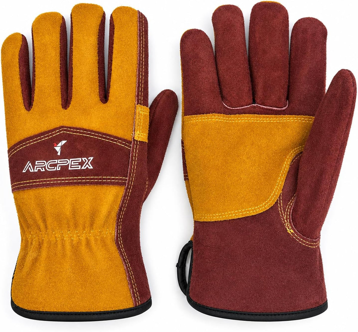 Cowhide Welding Gloves, Heat Resistant Leather Work Gloves, XL