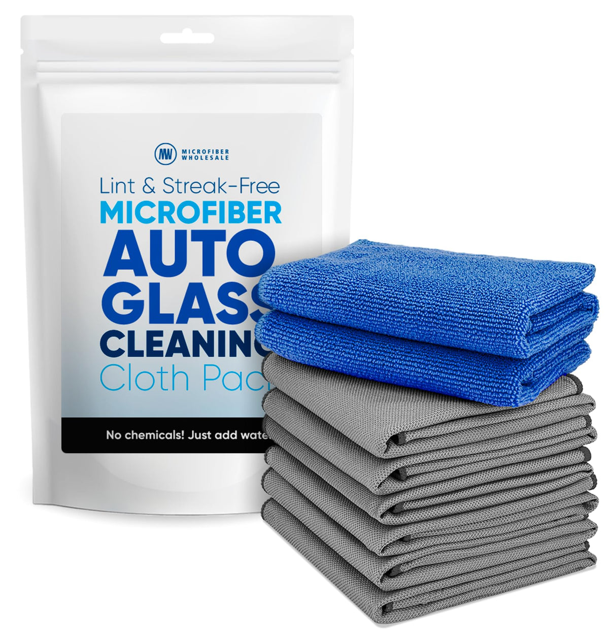 Claro 2 Step Glass Cleaning Cloth 8-Pack – Green Wet & Blue Dry Microfiber Towels Cleaning for Windows, Mirrors & Glass - Streak and Lint Free Cloth for Home, TV, Shower - Machine Washable