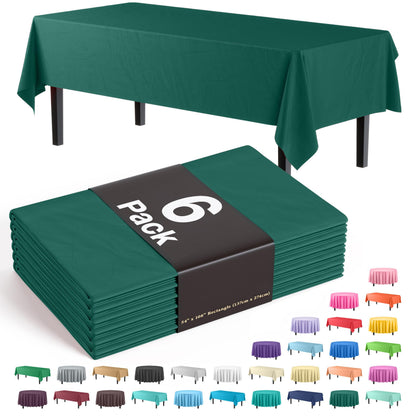 Exquisite Navy Plastic Table Cloth Disposable 6 Pack - 54 x 108 Inch Rectangle Tablecloth for 6 Foot Tables - Waterproof Table Cover for Party Wedding Birthday Graduation BBQ Catering