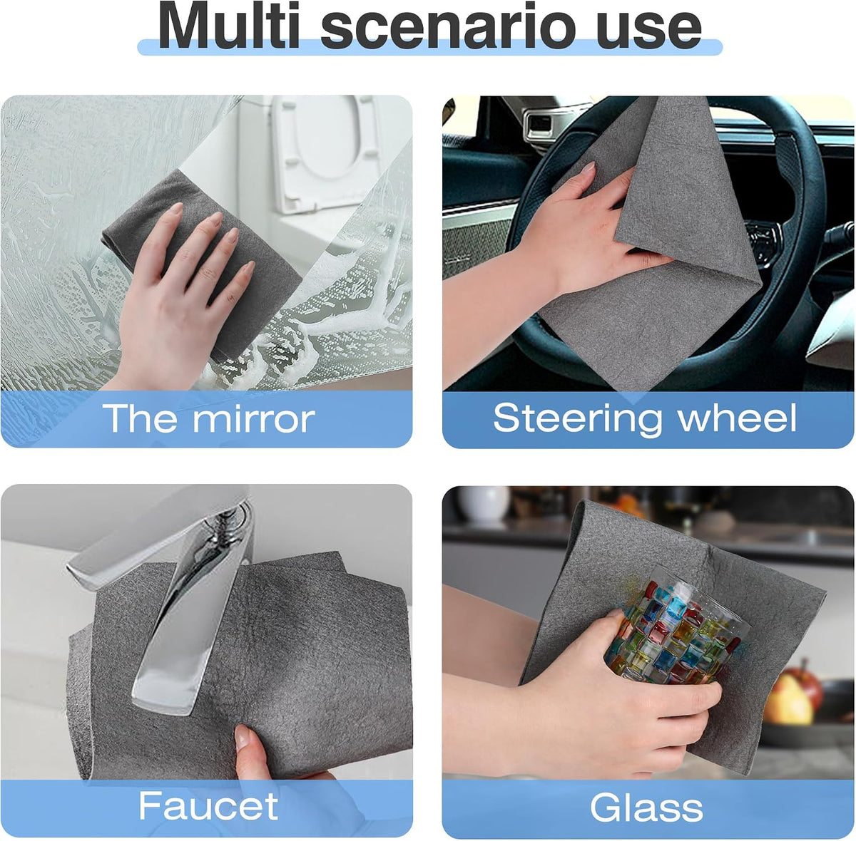 10 Pcs Thickened Magic Cleaning Cloth Reuseable, Microfiber Cleaning Cloth
